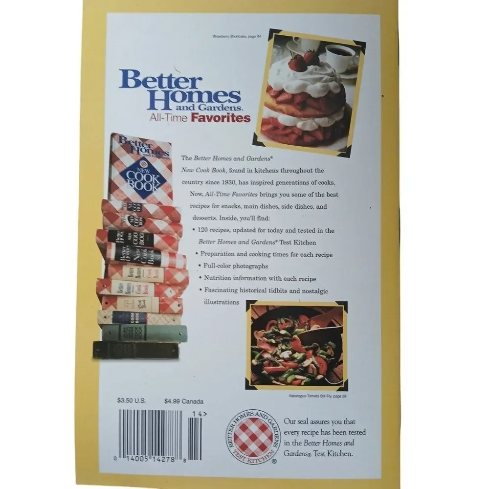 Better Homes and Gardens Cookbook - All-Time Favorites Soft Cover 2001